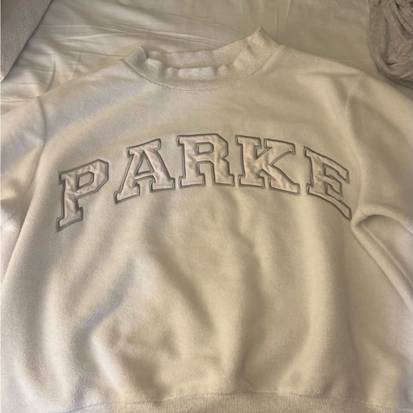 Parke Light Gray/White mock Neck Sweatshirt - Picture 3 of 3